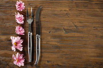 Edible flowers and free space for your decoration. 
