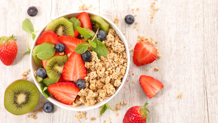 oatmeal with muesli and fruits