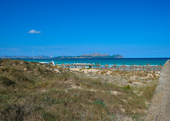 Fototapeta na wymiar Playa de Muro Beach, Mallorca, Balearic Islands, Spain