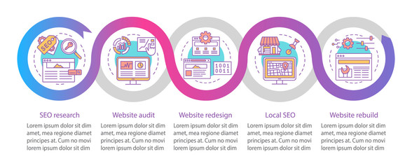 Web consulting, audit vector infographic template