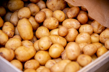 Potatoes at the market display