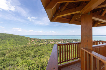 Fototapeta premium Lake Balaton from the Somlyo mountain