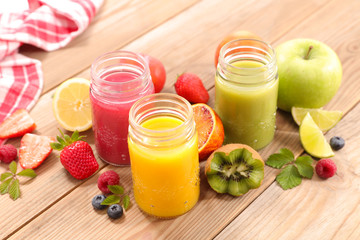 fruit juice with kiwi, berry and orange