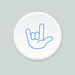 Thin line hand icon. Vector illustration.