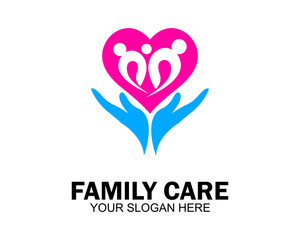 Family care love logo and symbols template