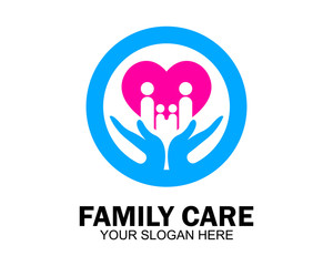 Family care love logo and symbols template