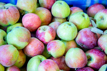 Apples at the market display stall