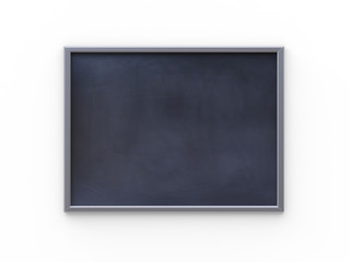 Empty black board (chalkboard) isolated on white - 3D rendering