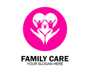 Family care love logo and symbols template