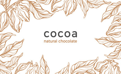 Cocoa template. Vector tropical border
