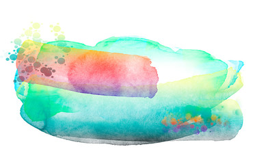 Creative horizontal banner from watercolor brush