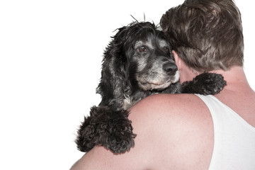 Man Hug His Dog.