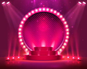 Stage Podium Scene with for Award Ceremony