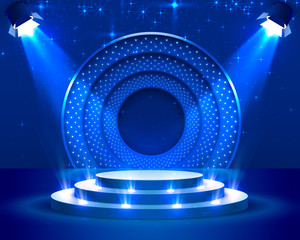 Stage Podium Scene with for Award Ceremony