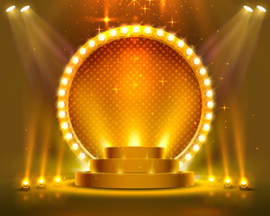 Stage Podium Scene with for Award Ceremony