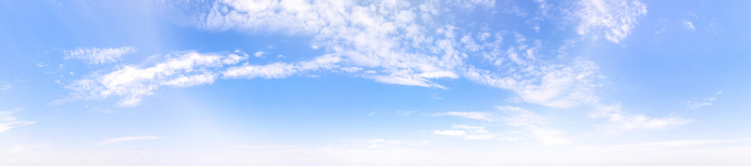 Blue cloudy sky at the horizon panoramic view