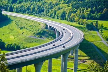 New built highway bridge in Bavaria, Germany