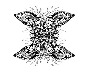 Ornamental Drawing. Original hand draw on paper. Computer effect.