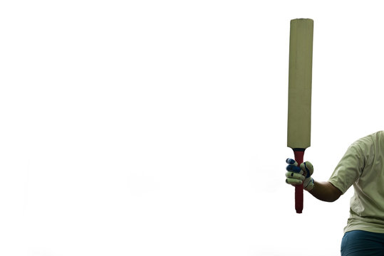 Batsman acknowledged crowd after scoring big runs against white background.