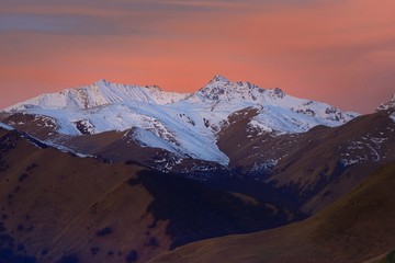 Sunrise in mountains