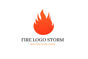 Fire Flame Logo - Red fire flat icons and pictograms isolated on white background for danger concept logo