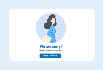 Fototapeta premium Illustration for Website is under construction vector illustration concept UI design, developer fixing website can use for, landing page, template, ui, web, mobile app, poster, banner, flyer