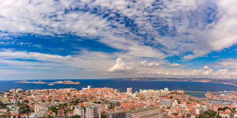 Aerial view of Marseille, South France