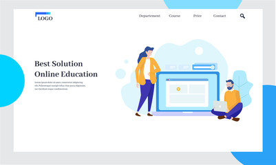 Best solution education, online education, can use for, landing page, template, ui, web, mobile app, poster, banner, flye