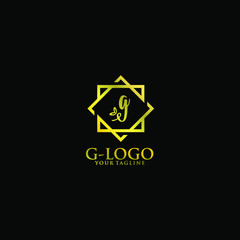 Naklejka premium Gold Letter G Logo on Black Background