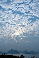 Clouds over Halong bay in Vietnam