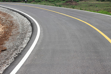 empty winding road at the parks outdoor