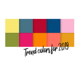 Sivaya, fashionable color palette isolated. Trend colors in 2019