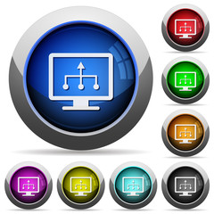 TV select source round glossy buttons