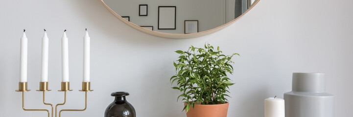 Scandinavian interior with decorative accessories