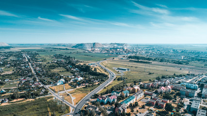 production of potash fertilizers in Soligorsk, shooting from above