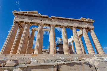 View of the eastern facade of the Parthenon