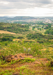 Fototapeta na wymiar A view of Oeiras from the Morro da Cruz viewpoint - Piaui, Brazil