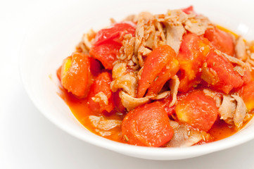 トマトと鶏肉の炒め物