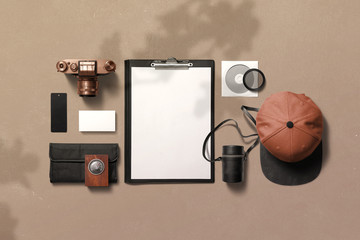 retro photographer branding mockup