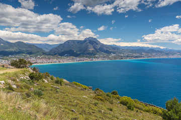 Obraz premium Aerial View of the harbor of Alanya in Turkey