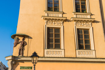 A view in the medieval old town in Krakow Poland