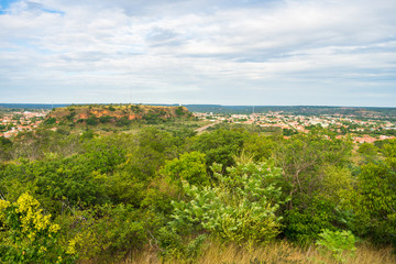Fototapeta na wymiar Cityscape of Oeiras from the top of a hill - Piaui state, Brazil