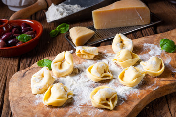 Delicious tortellini di formaggio with cheese and pepper filling