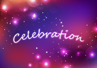 Fototapeta na wymiar Celebration, Bokeh stars, fantasy glowing fireworks, light exploding festive party holiday event abstract background vector illustration