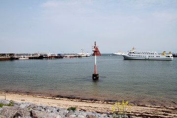 Passenger ships at anchor off Helgoland