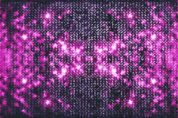 Pink matrix digital background. Abstract cyberspace concept. Characters fall down. Matrix from symbols stream. Virtual reality design. Complex algorithm data hacking. Pink digital sparks.