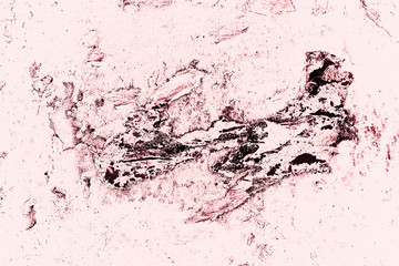 Vintage pink background. Rough painted wall of fiesta color. Imperfect plane of rosy colored. Uneven old decorative toned backdrop of rouge tint. Texture of pink hue. Ornamental stony surface.