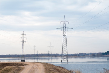 power lines on the water