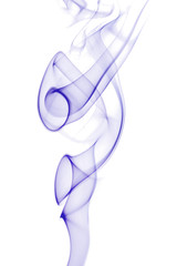 blue large smoke curls on white
