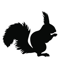 Vector illustration of a squirrel silhouette.
